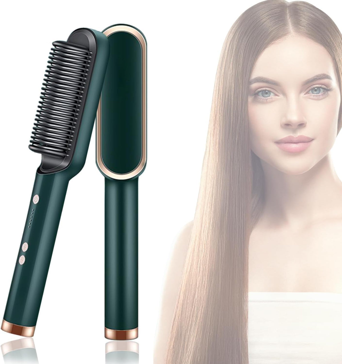 Electric Hair Brush Straightener Comb for Smooth, Silky Hair